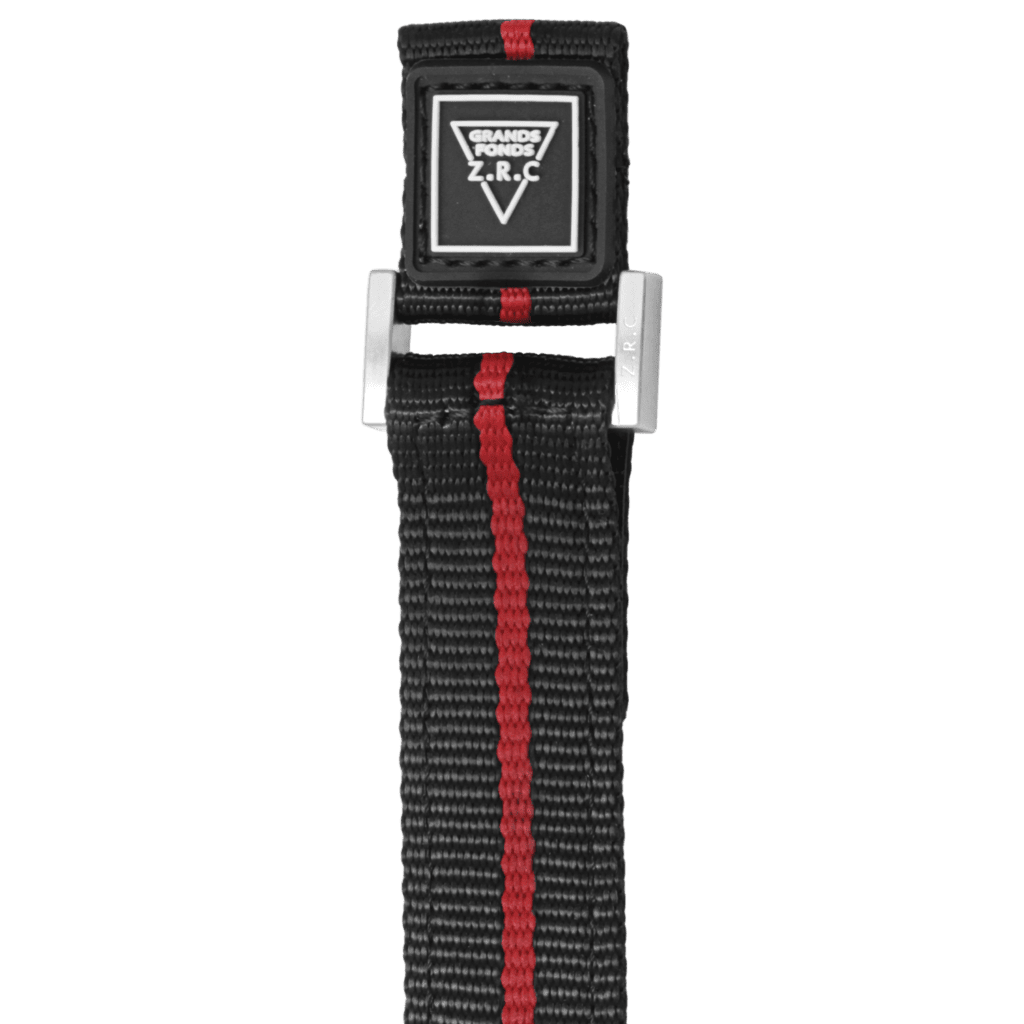 Black and red nylon Nato strap + Velcro ZRC